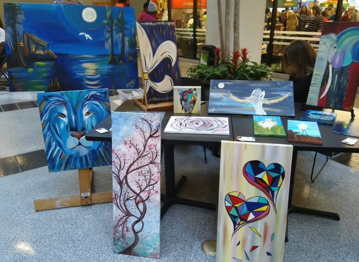 Enhance the existing artwork photograph with improved clarity, balanced exposure, refined color and contrast, and subtle professional art-gallery presentation. Preserve the exact artwork, composition, subject, and portrait orientation; do not add or remove objects, text, or details.